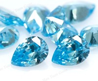 Usine en vrac coloré zircon cubique pierres précieuses pierre en vrac forme de poire taille personnalisée pierre cz pour la fabrication de bijoux