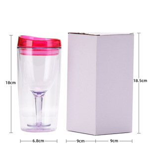 Vaso para Vino <span class=keywords><strong>de</strong></span> 10 oz - Vaso Aislado <span class=keywords><strong>de</strong></span> Doble Pared <span class=keywords><strong>de</strong></span> Acrílico con Tapa para Beber, Color Rojo <span class=keywords><strong>Merlot</strong></span> - Product Image 3