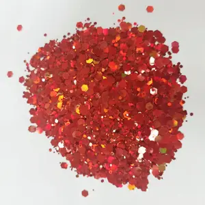 Wholesale Bulk Holographic Mix Chunky Glitter Eco Friendly Glitter Red Green And Other Colors For Crafts Decoration