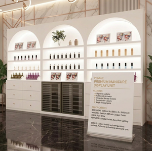 Vitrine moderne pour vernis à ongles avec éclairage LED et tiroirs de rangement pour usage en salon - Product Image 2