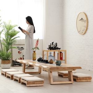 Tavolo da tè giapponese tatami in legno massello <span class=keywords><strong>Zen</strong></span> bovindo lungo davanzale per finestra tavolo da tè seduto - Product Image 2