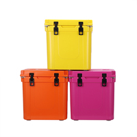 Glacière isotherme moderne en plastique rotomoulé 33QT, double compartiment, étanche, portable, avec panier-chaise intégré