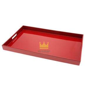 Custom Eco-friendly <b>Lacquerware</b> MDF Serving Tray-Decorative Portable High Quality Vietnam Handmade for Living Room/Showroom Use - Product Image 5