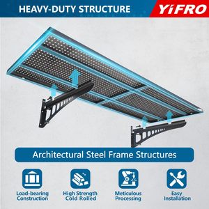 Heavy Duty Rectangle <b>Wall</b> Mounted <b>Garage</b> Shelving 500 Lbs Load Capacity Carbon Steel Double Tier <b>Storage</b> Rack - Product Image 5