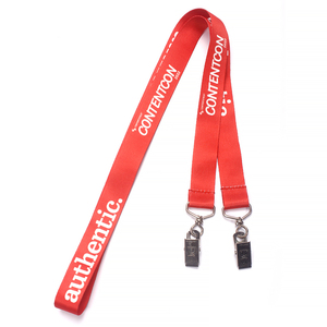 Biểu Tượng Tùy Chỉnh Nhuộm Thăng Hoa Polyester Đôi Móc Keychain Dây Buộc Bán Buôn Cổ Dây Buộc Dây Đeo Với Id Chủ Thẻ Clip - Product Image 3