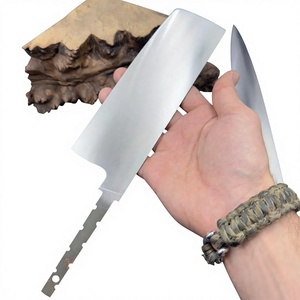 Paquete de 5 Hojas de Cuchillo de Cocina con Acabado Satinado, Acero Inoxidable, Espiga Completa, para Fabricación de Cuchillos DIY - Product Image 2