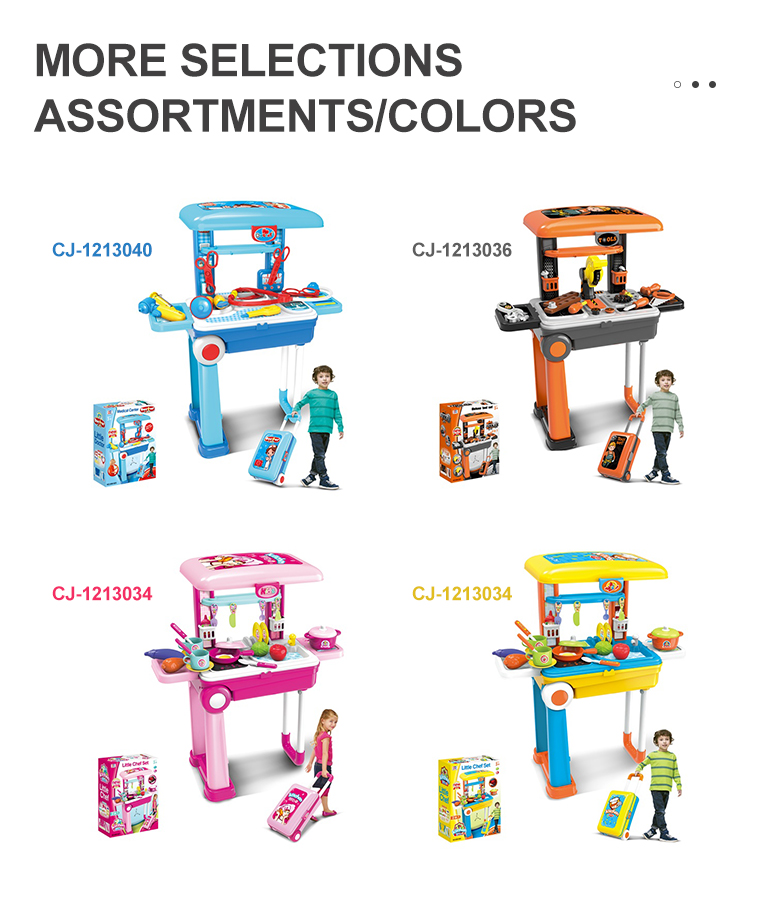 Fashion suitcase kid beauty toy princess pretend makeup toy dresser set