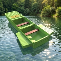 Bateau de pêche en plastique trois places, avec réservoirs de flottabilité modulaires, épaissis et renforcés, haute flottabilité, écologique et recyclable, idéal pour la rivière