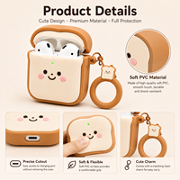 Étui personnalisé en PVC souple pour écouteurs, motif alimentaire mignon, boîte de protection pour écouteurs