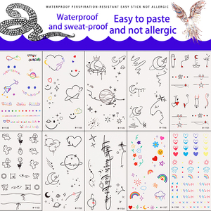 Fabbrica di personalizzazione per bambini ragazze temporaneo di trasferimento dell'acqua tatuaggi animali <span class=keywords><strong>unicorno</strong></span> per bambini disegni sirena per il compleanno del viso - Product Image 4