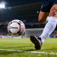 O'BON Vente en gros de ballons de football en PU cousus à la machine, taille 5, avec logo personnalisé, promotionnels, professionnels et bon marché