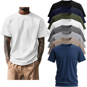 Men's Big & Tall 100% Cotton Quick Dry Breathable Short Sleeve Crew Neck T-Shirts Sublimation <b>Transfer</b> Print Custom Logos - Product Image 4