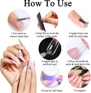 Ongles en gel souple à presser 500 pièces transparents XXL naturels longs en forme de stiletto, boîte complète, marque privée - Product Image 5