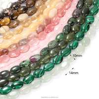 AsVrai U 10x14mm Pierre Naturelle Oeil de Tigre Agate Quartz Rose Plat Ovale Perles Lâches pour la Fabrication de Bijoux DIY Bracelet Accessoires