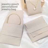 Pochette de luxe ZXF personnalisée avec logo imprimé, petite pochette à rabat en microfibre pour collier et bijoux, 8x8cm