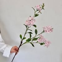 Batang Plumbago Buatan 88cm Bunga Sutra Biru untuk Dekorasi Vas Pernikahan Rumah Cabang Plumbago Sutra