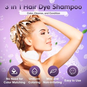 Leorx 3 in 1 Shampoo Colorante per Capelli Castani, Colorazione Semi-Permanente Istantanea a Base di Erbe, Unisex, 500 ml, Ingredienti Naturali - Product Image 5