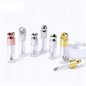 Tubos de Brillo Labial Redondos de Lujo de 4ml/6ml, Tubos de Plástico para Brillo Labial con Pincel, Etiqueta Personalizada, Envase para Aceite Labial, Tubos Vacíos para Cosméticos - Product Image 3