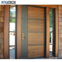 Portes extérieures en bois massif de style américain moderne XIYATECH, portes pivotantes en bois, portes d'entrée principales pour maison