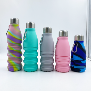 Botellas de Agua de Silicona Fáciles de Transportar de 550 ml, Botella de Agua de Silicona de Gran Capacidad Plegable para Deportes - Product Image 4