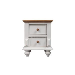 Mesita de noche de madera maciza de diseño moderno ajustable LAS VEGAS con 2 cajones de madera de roble/Pino/ACACIA hecha en Vietnam - Product Image 1