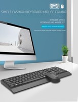 Teclado y ratón inalámbricos ergonómicos, compactos y económicos de 2,4 GHz para juegos, con combo de 3 botones y 1000 DPI