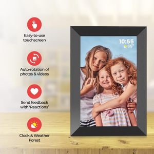 FRAMEO Cadre photo numérique intelligent à écran tactile IPS de 10.1 pouces intégré dans une mémoire de 32 Go pouvant être montée sur un mur Partager des <span class=keywords><strong>photos</strong></span> Vidéos - Product Image 3
