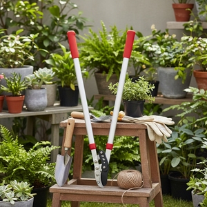 30 Gear <span class=keywords><strong>Plus</strong></span> Anvul Lopper Lames affûtées avec revêtement antiadhésif pour une coupe puissante, poignée en aluminium robuste avec poignées souples - Product Image 1