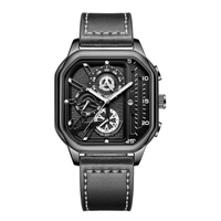 Nouvelle montre-bracelet suisse carrée pour homme, cadran double couche, montre élégante pour étudiant, vente en gros