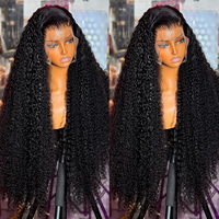 Perruque bouclée indienne naturelle de Birmanie, perruque frontale en dentelle HD complète de 30 pouces, vente en gros, perruque sans colle en cheveux humains vierges bruts péruviens 12A