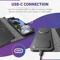 Housse pour ordinateur portable 4-en-1, surface imperméable, 13/14 pouces, avec charge sans fil pour ordinateur portable, souris, clavier