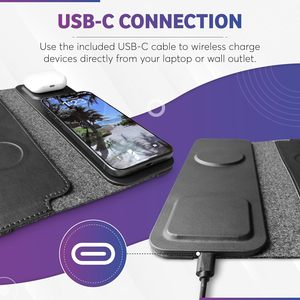 Funda para Portátil 4 en 1 Impermeable para Portátiles de 13/14 Pulgadas con Carga Inalámbrica para Teclado, Ratón y Escritorio - Product Image 5