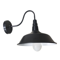 Recién llegado, linterna de pared Exterior, pantalla negra Vintage, Sensor de movimiento E26 E27, lámpara de pared LED de cuello de cisne
