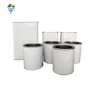 1L/4L White Coating Metal Tin Paint Can with Plastic Handle Lever Lid