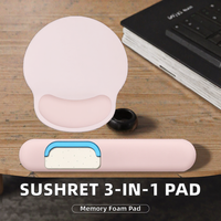 Sushret Tapis de Souris Ergonomique 3-en-1 3D et Repose-Poignets Clavier avec Mousse à Mémoire de Forme Antidérapant et Imperméable pour Bureau et Gaming