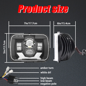 Disponibile rettangolo Hi/low <span class=keywords><strong>Sealed</strong></span> Beam H6054 indicatore di direzione ambra 5x7 pollici Drl Led faro per Jeep Wrangler Yj Cherokee Xj Toyota - Product Image 4