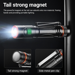 EDC Mini cao sáng Bút đèn pin USB có thể sạc lại nam châm nhỏ bỏ túi đèn pin cắm trại ngoài trời Đi Bộ Đường Dài Ánh sáng khẩn cấp - Product Image 2