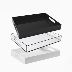 Bán buôn trang trí rõ ràng Acrylic hình chữ nhật phục vụ Khay hiện đại PMMA Deco phục vụ khay plexiglass Bảng hiển thị khay cho cà phê - Product Image 6