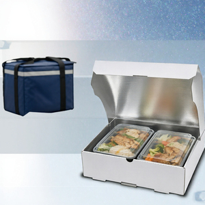 Boîte alimentaire rectangulaire en carton blanc avec doublure en aluminium, emballage auto-érectile portable pour la livraison de repas - Product Image 3