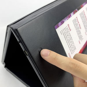 High Quality Black Hotel Menu Card Holder with Light PU Menu <b>Cover</b> Folder 3 Sided <b>Table</b> Stand Led Drink Menu <b>Cover</b> - Product Image 6