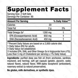 Suplementos NOW Foods, Omega-3 180 EPA / 120 DHA, Destilado Molecularmente, Apoyo Cardiovascular, 180 Cápsulas Blandas - Product Image 4