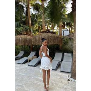 <b>WHITE</b> DARREL Lace <b>Bikini</b> Set Beachwear with Elegant Laces - Product Image 1