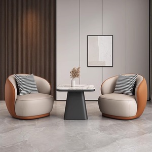 Fauteuil de salon ovale moderne rembourré pour hôtel, salon, bureau, immeuble, salon de beauté - Product Image 4