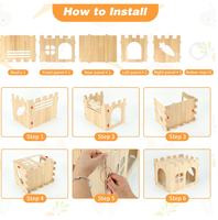 Grande Cage Amovible en Bois pour Lapins, Habitat Extérieur pour Lapins Adultes, Cochons d'Inde, Chinchillas, Château-Cache pour Lapins, en Carton