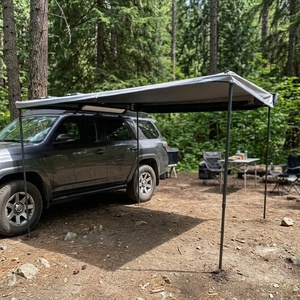 Auvent carré de 2 m, tissu Oxford 600D imperméable et résistant aux déchirures, aluminium semi-automatique, 2 LED tricolores, autoportant, universel pour SUV 4x4, camping - Product Image 5