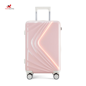 Ensemble de bagages à roulettes légers en ABS PC avec éclairage LED, grande capacité, extensibles, coque rigide, portables, GZ RTS, commande mixte en gros - Product Image 2