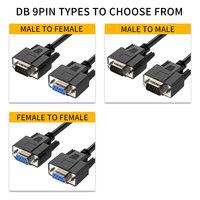 Cable de serie rs232 personalizado, 9 pines, Conector de impresión de ordenador, módem nulo, macho a hembra, rs232, db9