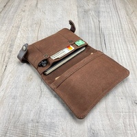 Dompet Kartu Kredit Kanvas Merah Fashion Custom Nama Merek Tempat Kartu