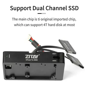 Adaptador ZITAY CCTECH CFast a SSD, Dual CFast 2,0 a 2,5 "SATAIII 4T SSD Adaptador Convertidor Montaje Blackmagic URSA Mini 4K 4,6 K