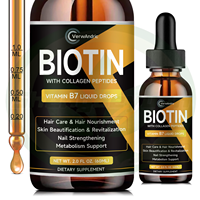 Compléments alimentaires liquides oraux à la biotine pour adultes, marque privée OEM, avec peptides de collagène pour la santé des cheveux, de la peau, des ongles et le soutien du métabolisme